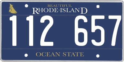 RI license plate 112657