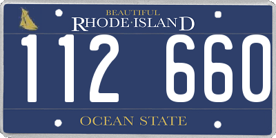 RI license plate 112660
