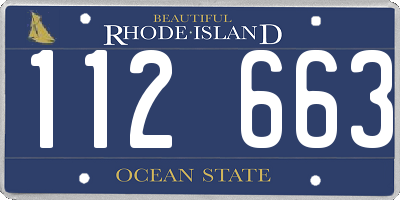 RI license plate 112663