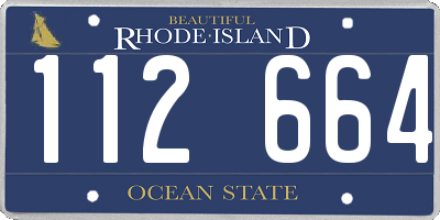 RI license plate 112664