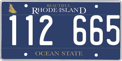 RI license plate 112665