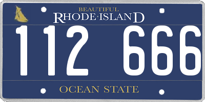 RI license plate 112666