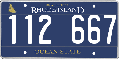 RI license plate 112667