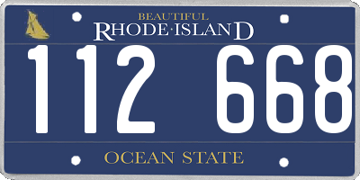 RI license plate 112668