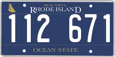 RI license plate 112671