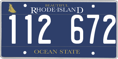 RI license plate 112672