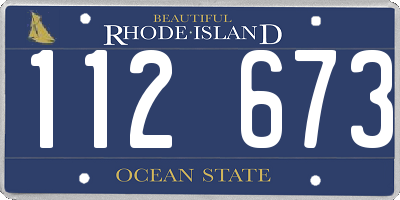 RI license plate 112673