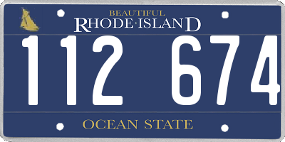 RI license plate 112674