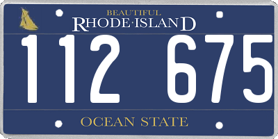 RI license plate 112675