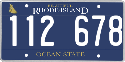 RI license plate 112678