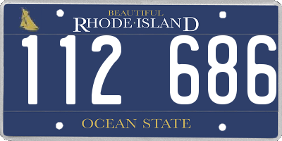 RI license plate 112686