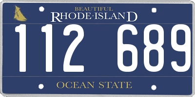 RI license plate 112689