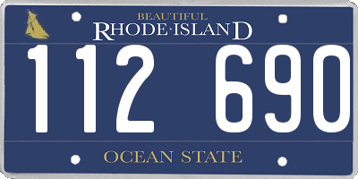 RI license plate 112690