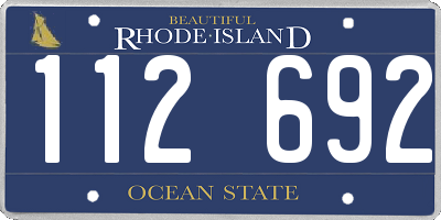 RI license plate 112692