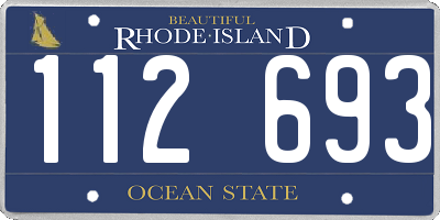 RI license plate 112693