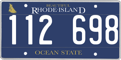 RI license plate 112698