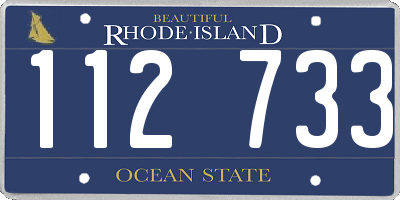 RI license plate 112733