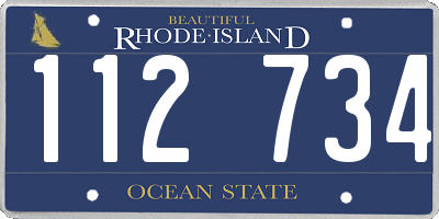 RI license plate 112734