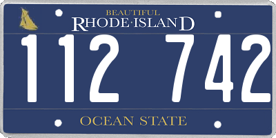 RI license plate 112742