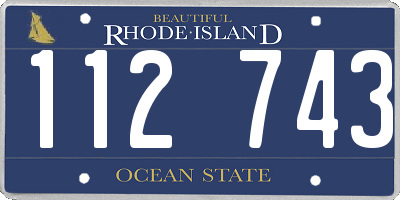 RI license plate 112743