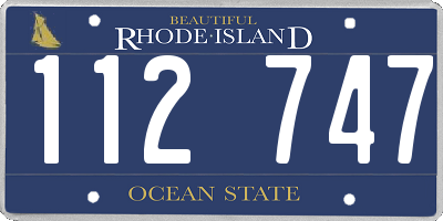 RI license plate 112747