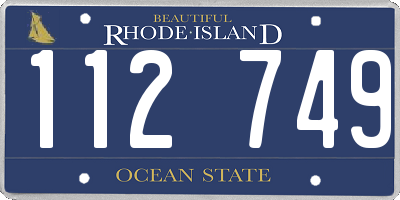 RI license plate 112749