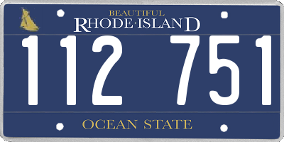 RI license plate 112751