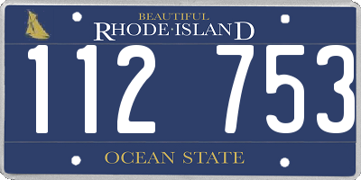 RI license plate 112753