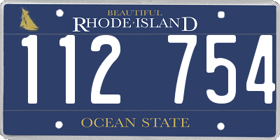 RI license plate 112754