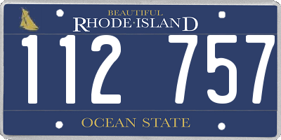 RI license plate 112757