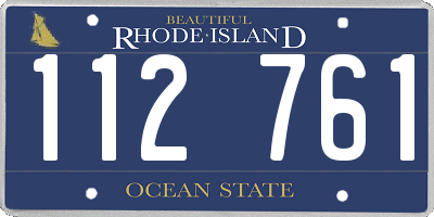 RI license plate 112761