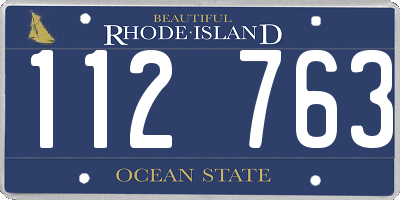RI license plate 112763