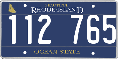 RI license plate 112765