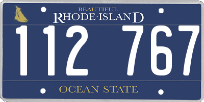 RI license plate 112767