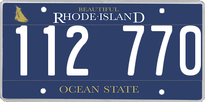 RI license plate 112770