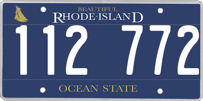 RI license plate 112772