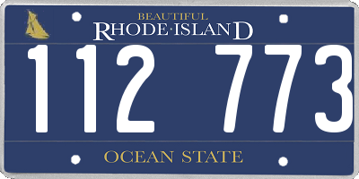 RI license plate 112773