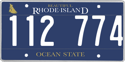 RI license plate 112774