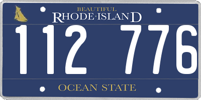 RI license plate 112776