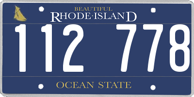 RI license plate 112778