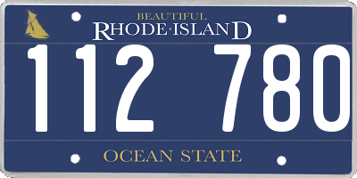 RI license plate 112780