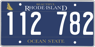 RI license plate 112782