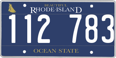 RI license plate 112783