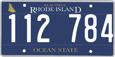 RI license plate 112784