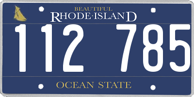 RI license plate 112785