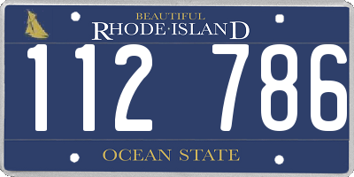 RI license plate 112786