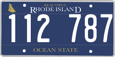 RI license plate 112787