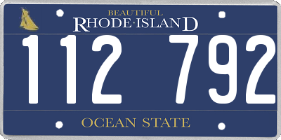 RI license plate 112792