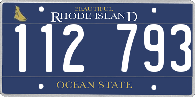 RI license plate 112793
