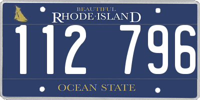 RI license plate 112796